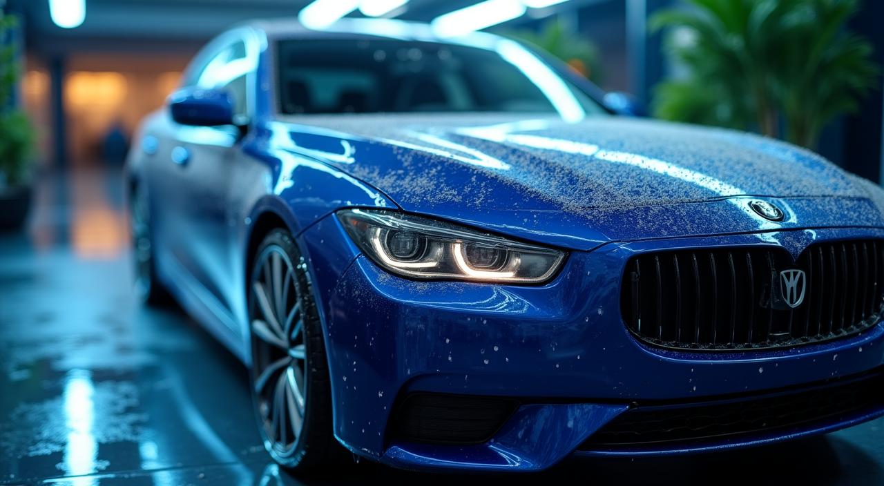 プロによる丁寧な手洗い洗車の様子