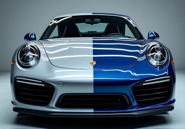 ワックスとコーティングを比較する高級車